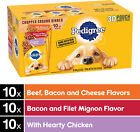 PEDIGREE ✨CHOPPED GROUND DINNER Adult Soft Wet Meaty Dog Food Variety PACK of 30