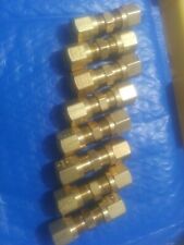 Lot of 8 new 3/8 Tube Size Brass Air Brake Compression Union  DOT Approved