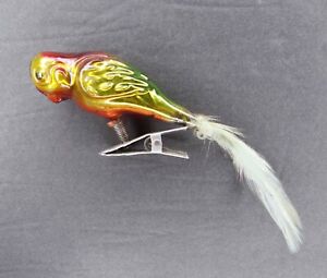 Vintage Blown Glass Clip-On Parrot Christmas Tree Ornament German?