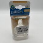 Dr Brown's Options+ Wide Neck Baby Bottle Nipple 6m+ natural Flow 2 pack