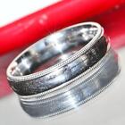 14k white gold wedding band ring size 13 comfort fit vintage handmade 8.5g N2846