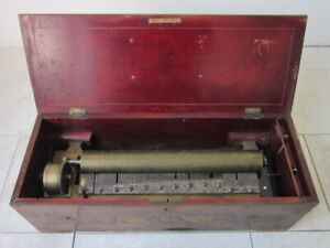 Antique Large 121 Note Cylinder Music Box Junk 8.3in×25.6in×9.4in