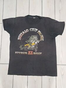Vintage Screen Stars 1983 Buffalo Chip Picnic Harley Davidson Sturgis T-Shirt XL