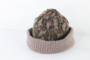 Vintage 90s Streetwear Camouflage Wool Knit Winter Beanie Hat Cap Youth USA