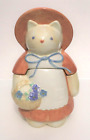Kitty with basket Aunt Em Cookie Jar by Treasure Craft - Farmhouse