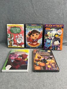 Lot of 5 Kids Movie's (DVD) Holiday Dora Elmo Sesame Street Nickelodeon NEW