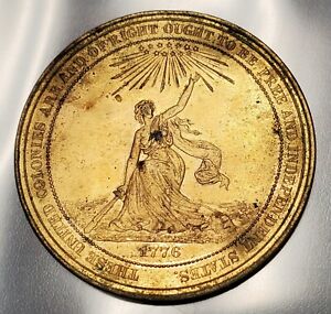 1876 US Centennial Expo Official Medal Hk-22 Gilt So Called Dollar