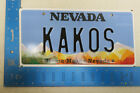 Nevada Vanity License Plate KAKOS Bad Worthless Uselss Turks and Caicos NV #1
