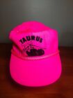 Vintage Neon Pink Nylon Hat Snapback Taurus Monster Truck Jam Chevy Silverado