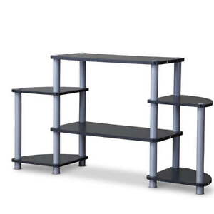 Black and Silver 3-Tier TV Stand