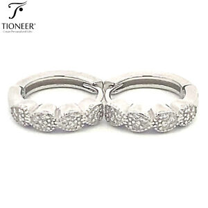 Sterling Silver 925 Silver / Gold Loop Earrings Cubic Zirconia CZ in Diff Styles