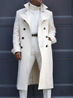 Men Long Jacket Outwear Work Formal Office Trench Coat Casual Overcoat 5XL