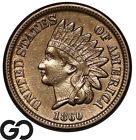 1860 Indian Head Cent Penny, Choice AU++/Unc Tougher Date