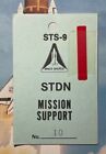 STS-9 STDN MISSION SUPPORT RED STRIPE BADGE LOW NUMBER 10