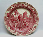 Spode England Transfer Ware Red Pink Dinner Plate ~ 