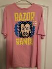 WWE Superstar Razor Ramon Hey Yo! T-Shirt Color Pink Scott Hall Large Wrestling