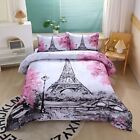 Paris Style Comforter Set For Girls Teens Queen Size France Eiffel Tower Bedroom