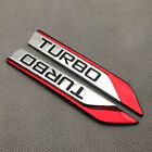 1 Pair 3D Red Metal Turbo Side Wing Badge Chrome Fender Emblem Decal Sticker (For: Nissan)