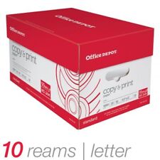 Office Depot Copy/Print Paper, Letter Size, 20 Lb, White, 500 Sheets/Ream, 10-PK