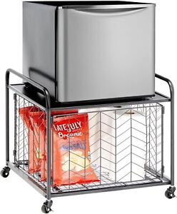 Small Portable Storage Cart with Wheels and Handle-Mobile Refrigerator,Microwave