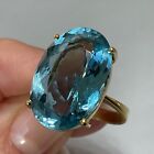 H. Stern Large Oval Blue Topaz Ring 18K Yellow Gold Lot 4