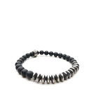 King Baby 6MM Onyx Bead Bracelet With Silver Disk Beads Fine Silver .925 6.25