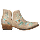 Roper Ava Floral Snip Toe Cowboy Booties Womens Beige Casual Boots 09-021-0191-3
