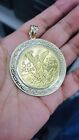 Real 10K Solid Yellow Gold Mens Mexico 50 Pesos Coin & Pendant Frame Value $4995