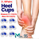 Silicone Gel Heel Cups (3 Pairs/6Pcs) - Heel Pain Protectors Inserts Heel Pads