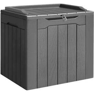 All-Weather 28 Gallon Patio Deck Box with Seat,Gray Patio & Garden Furniture