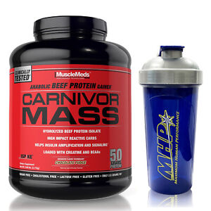 MuscleMeds CARNIVOR MASS 6 lbs Anabolic beef protein + Shaker - Choose Flavor