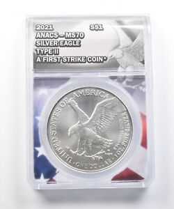 MS70 2021 American Silver Eagle - First Strike - T2 - Graded ANACS *471