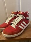 Adidas Concord Red Patent Leather High Top Sneaker red white gold Sz 10.5