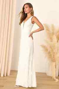 Lulu's Wedding Dress Size Small Brand New Lace Detailing Column/Sheath Fit A-Lin