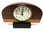 Vintage Sessions Two Tone Wood Round Top Mantle Clock Art Deco 12x6.5x1.75