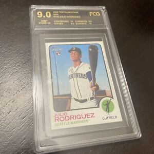 2022 Topps Heritage High Number #700 Julio Rodriguez /100 Mini FCG 9 Mint