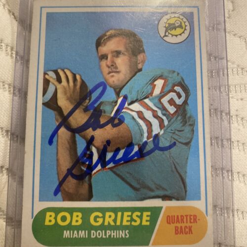 New ListingBOB GRIESE 1968 TOPPS RC ROOKIE AUTO #196 DOLPHINS HOF