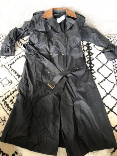 London Fog Trenchcoat Belted Long SZ 8 Reg Rain Coat Lined Belted Zip Liner