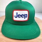 Vintage 1990's Jeep Patch Trucker Hat Cap Snapback Adjustable Mesh Green EUC