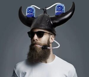 “Viking Beer Helmet” Holds 2/12 Oz Cans Hands Free Drinking Party, Sports, Gift
