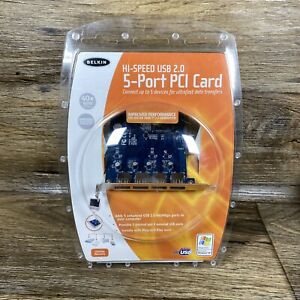 Belkin Hi-Speed USB 2.0 5-Port PCI Card F5U220 Rev 3 - New