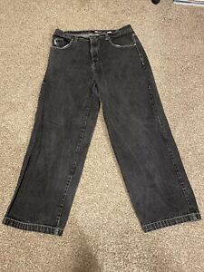 SouthPole Vintage Wide Leg Baggy Jeans Size 42 Men Relaxed Straight Y2K Black