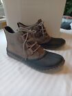Sorel womens Out N About rainboot sz9 NL3069-245 gray black leather rubber laces