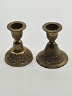 Combination Brass Candle Holders Bells Vintage Candlestick Holders Etched India
