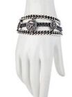 King Baby Jewelry ATTITUDE  3 Chain Skull Toggle Sterling Silver Link BRACELET