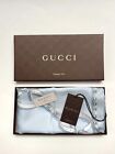 New Gucci Scarf withGift Box GG Logo Straps Chains Brown Blue Silk Unisex Wrap