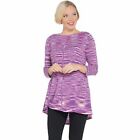 Susan Graver Size 3X Purple Cotton Rayon Space Dye Lightweight Knit Top