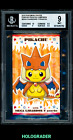 2015 Pokemon Poncho Pikachu Mega Charizard Y Business Card XY Promo BGS 9 MINT