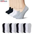 3-12 Pairs Men Invisible No Show Nonslip Loafer Low Cut Solid Cotton Socks US
