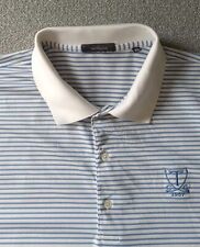 Turtleson Polo Shirt Men's XL Blue Striped Golf Performance Country Club Logo